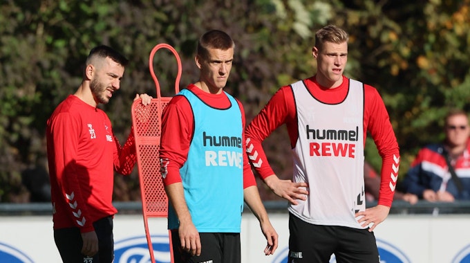 Sargis Adamyan, Florian Dietz und Steffen Tigges im Training des 1. FC Köln.