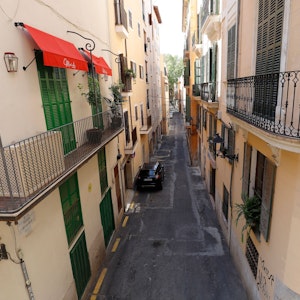 Die Straßen in der Innenstadt von Palma de Mallorca.