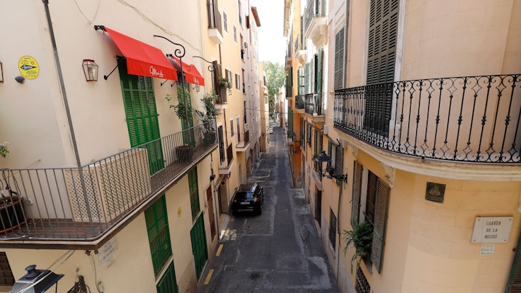 Die Straßen in der Innenstadt von Palma de Mallorca.