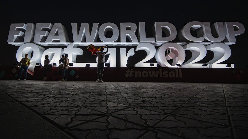 Das WM-Logo in Doha.&nbsp;