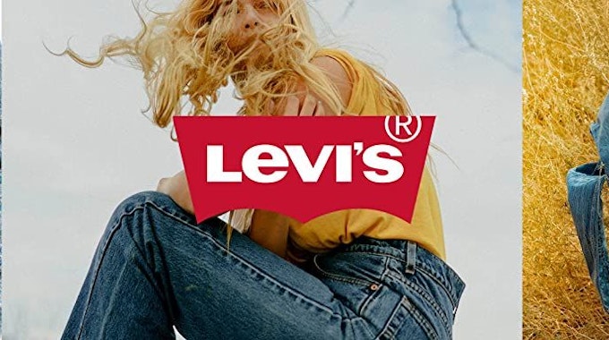 Levi's Logo mit Frau. Bild für Amazon Levi's Angebote Artikel.