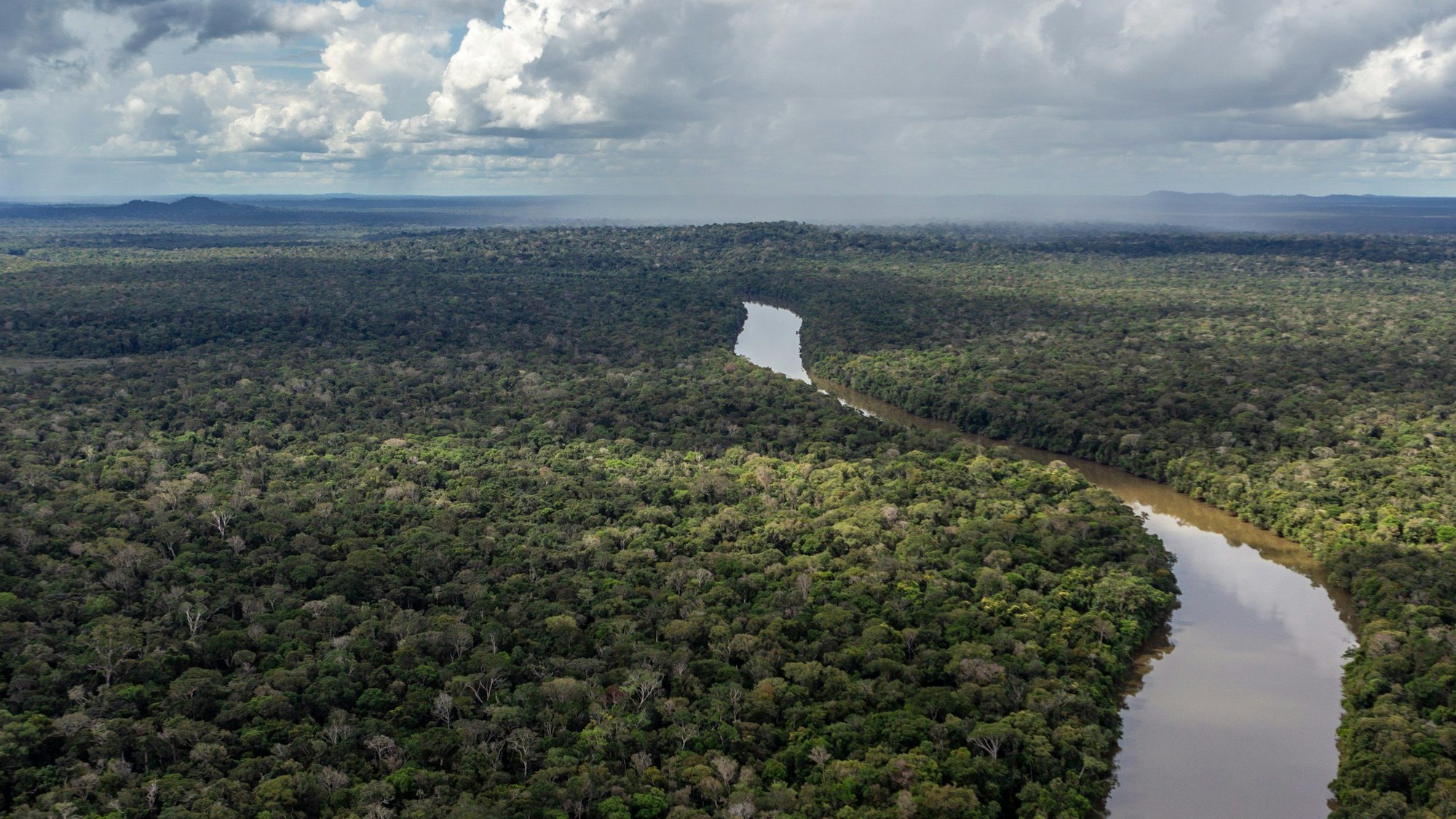 Auf diesem Bild ist ein Fluss zu sehen, der durch das Amazonas fließt.



Der Regenwald in Brasilien ist wichtig für das Klima der ganzen Erde.