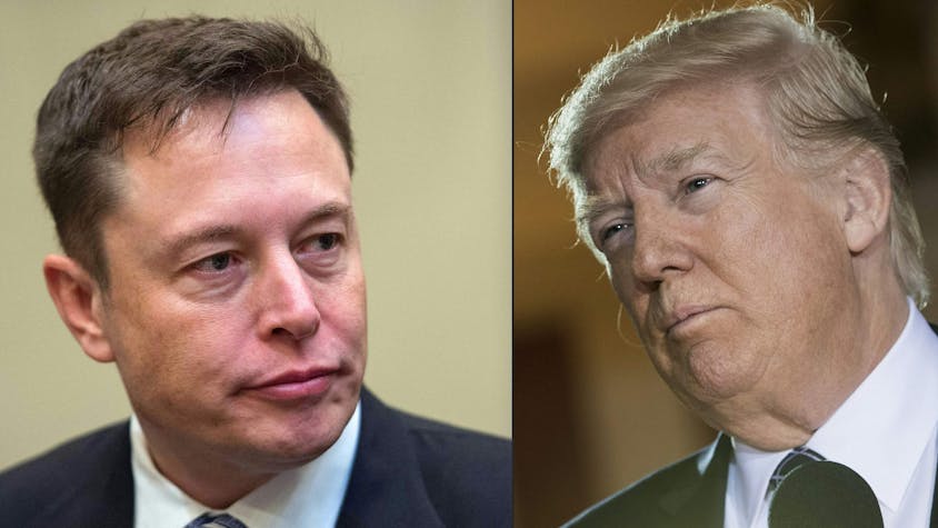 Bild-Kombo aus Elon Musk (l.) und Donald Trump