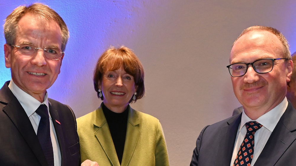 Andreas Ehlert, Präsident HWK Düsseldorf, OB Köln Henriette Reker und Lars Feld.
