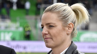 Christina Graf, hier am 28. Oktober 2017, steht im Stadion der SpVgg Greuther Fürth.