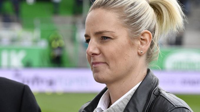 Christina Graf, hier am 28. Oktober 2017, steht im Stadion der SpVgg Greuther Fürth.