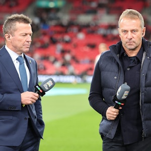 TV-Experte Lothar Matthäus und Bundestrainer Hansi Flick.