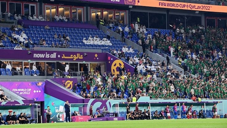 Mexiko-Fans beim WM-Spiel gegen Polen auf der Tribüne. Die FIFA ermittelt nun gegen den Verband wegen diskriminierender Entgleisungen.
