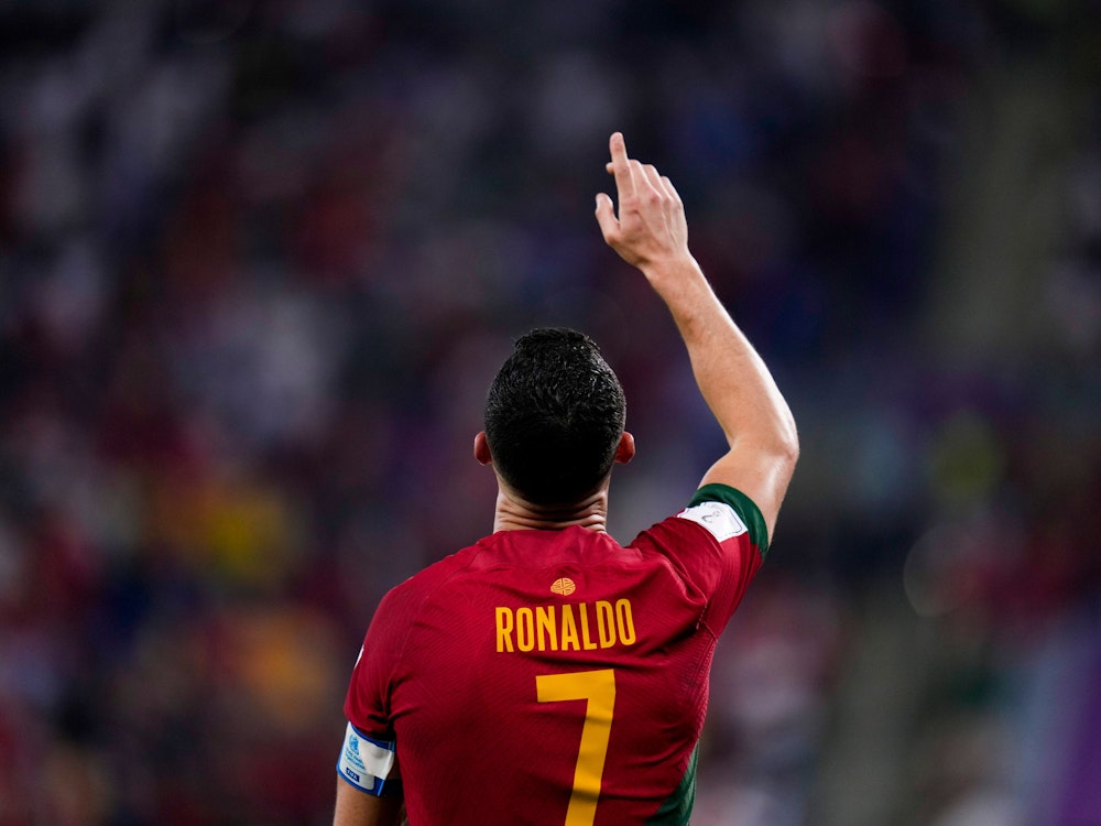 Portugals Cristiano Ronaldo jubelt bi der Wm in Katar über sein Tor gegen Ghana.