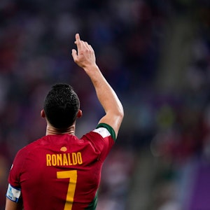 Portugals Cristiano Ronaldo jubelt bi der Wm in Katar über sein Tor gegen Ghana.