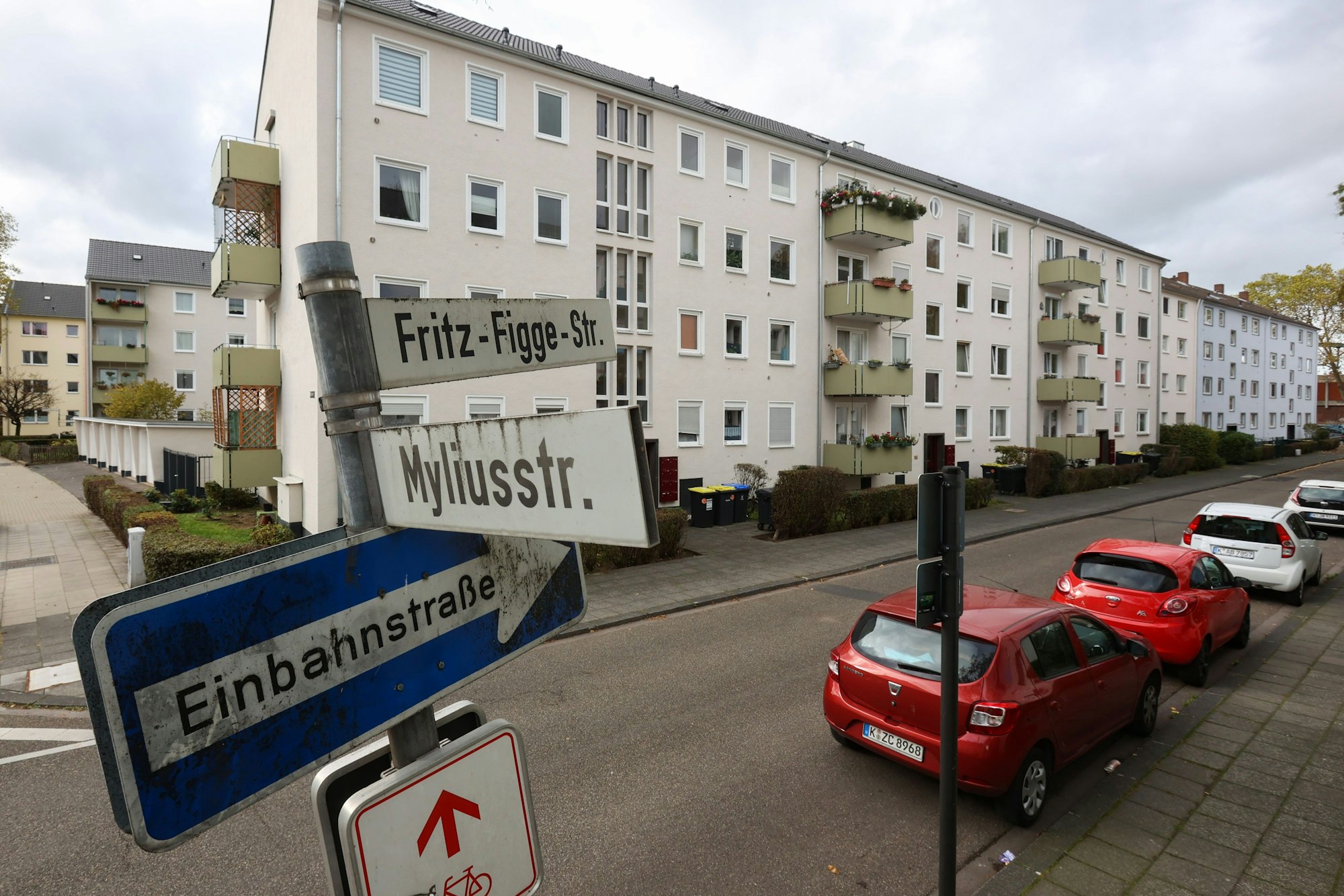 Blick in die Fritz-Figge-Straße in Köln-Ehrenfeld.