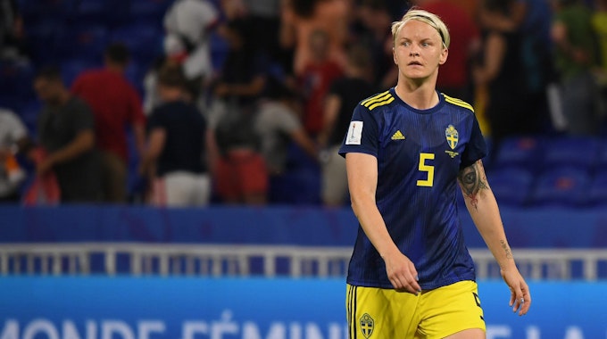 Nilla Fischer 2019 im Trikot der schwedischen Nationalmannschaft