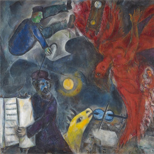 Da Bild „Der Engelsturz“ malte Marc Chagall in Öl auf Leinwand.&nbsp;