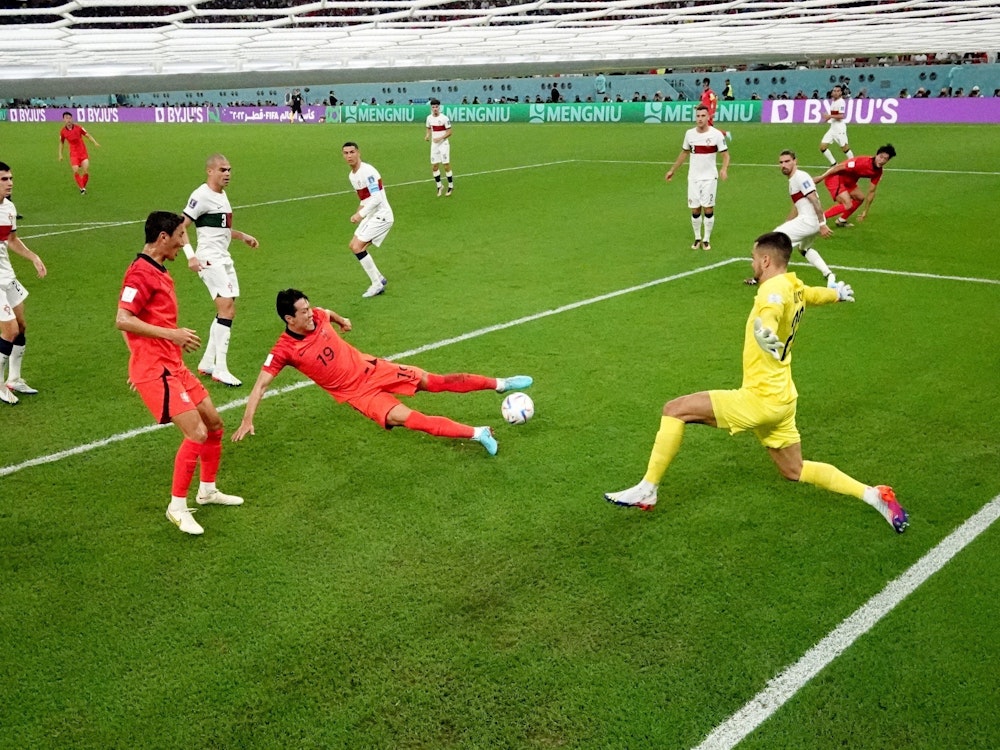 Young-Gwon Kim erzielt das Tor zum 1:1 für Südkorea im WM-Vorrundenspiel gegen Portugal.
