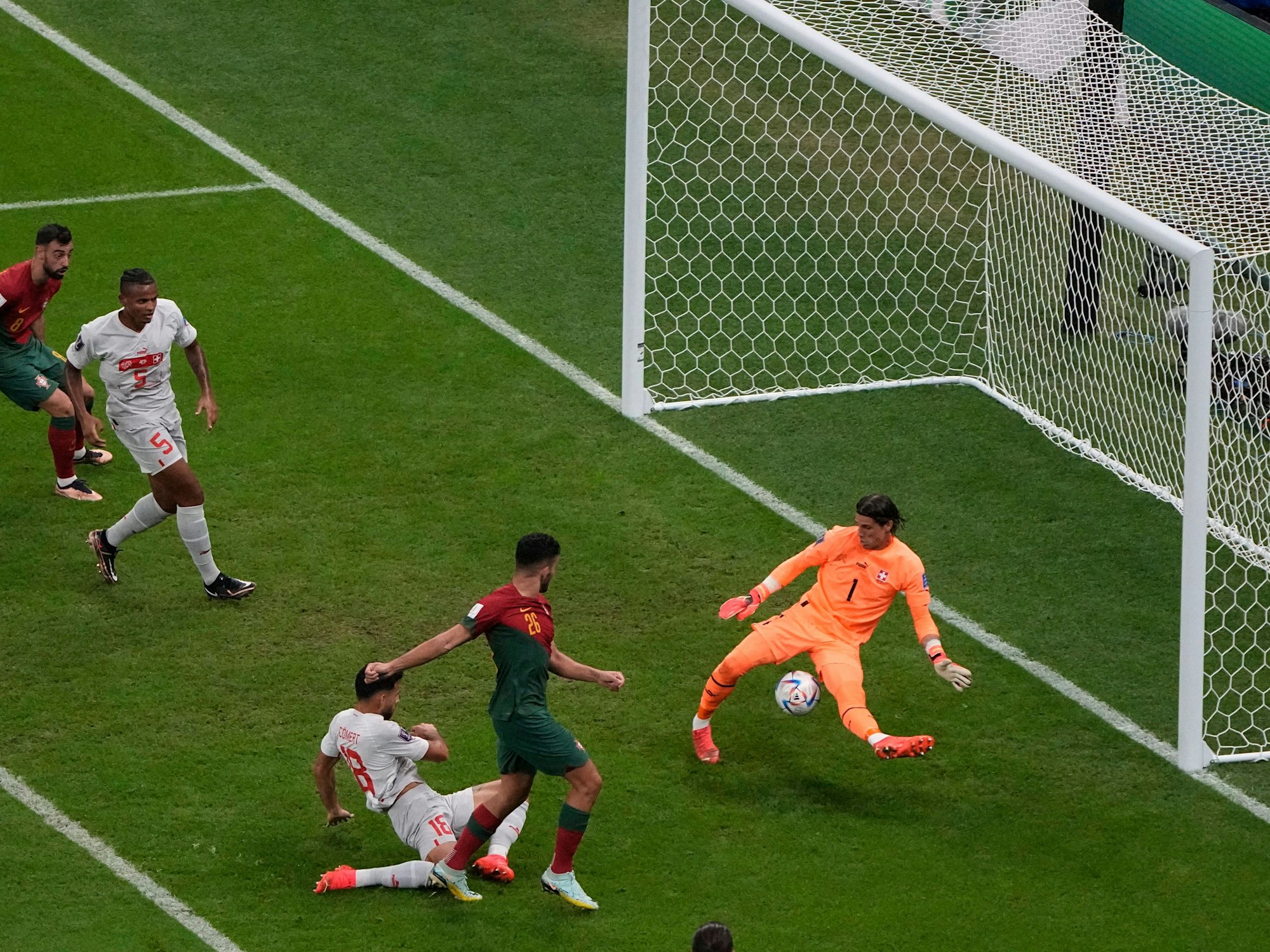 Goncalo Ramos erzielt das Tor zum 3:0 für Portugal im WM-Achtelfinale gegen die Schweiz.