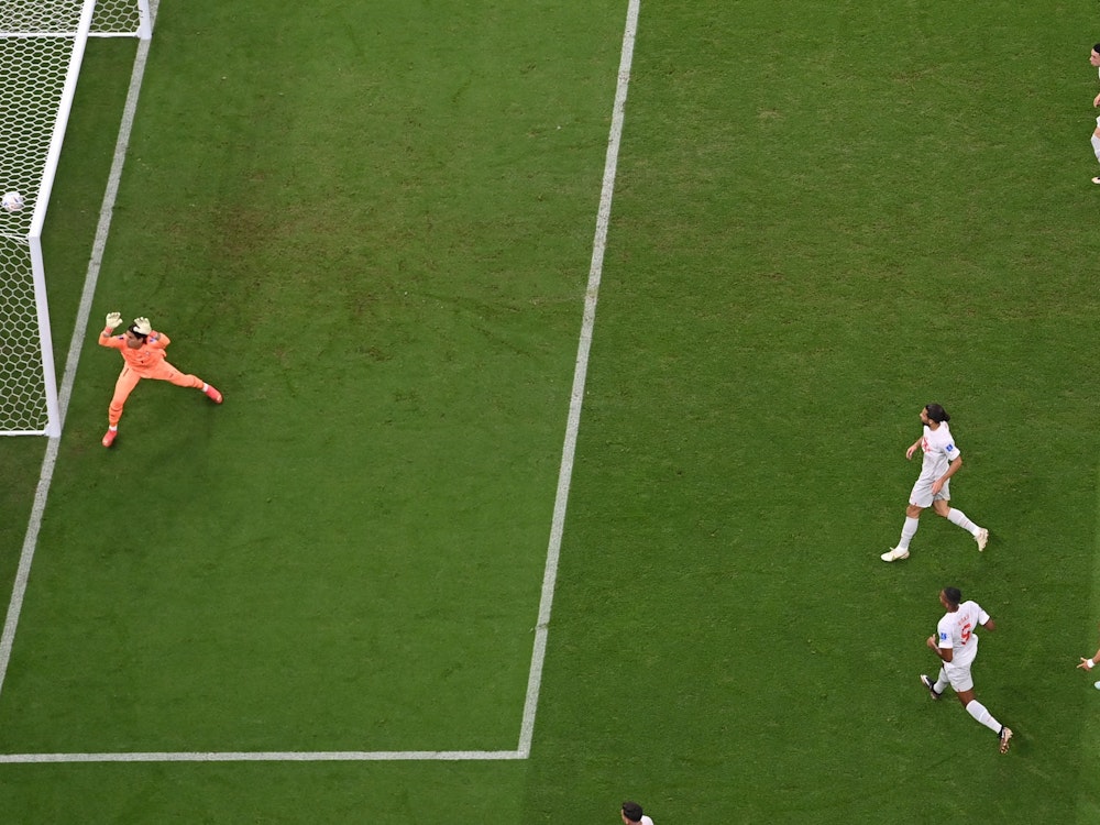 Goncalo Ramos erzielt das Tor zum 1:0 für Portugal im WM-Achtelfinale gegen die Schweiz.
