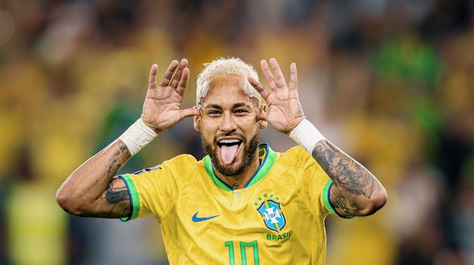 Neymar bejubelt sein Tor zum 2:0 für Brasilien im WM-Achtelfinale gegen Südkorea am 5. Dezember 2022.