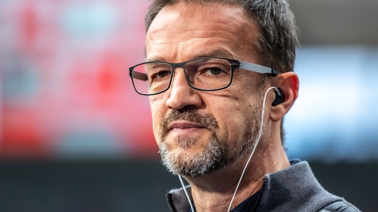 Fredi Bobic, Geschäftsführer von Hertha BSC, gibt ein Interview.