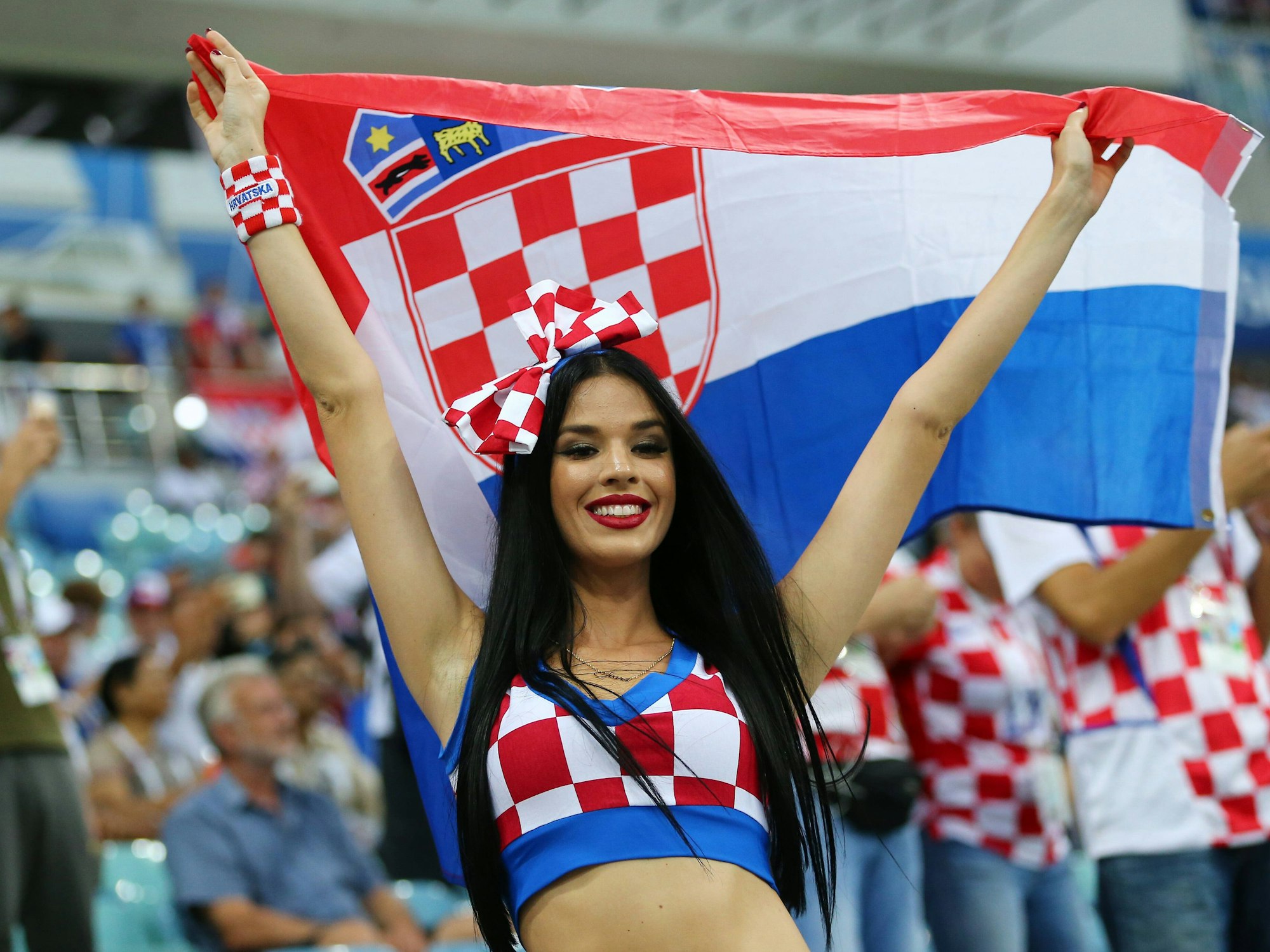 Ivana Knöll am 7. Juli 2018 beim WM-Viertelfinale zwischen Kroatien und Russland.