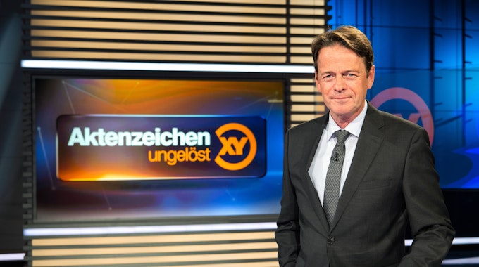 ZDF-Moderator Rudi Cerne im Studio der Sendung «Aktenzeichen XY ... ungelöst».&nbsp;