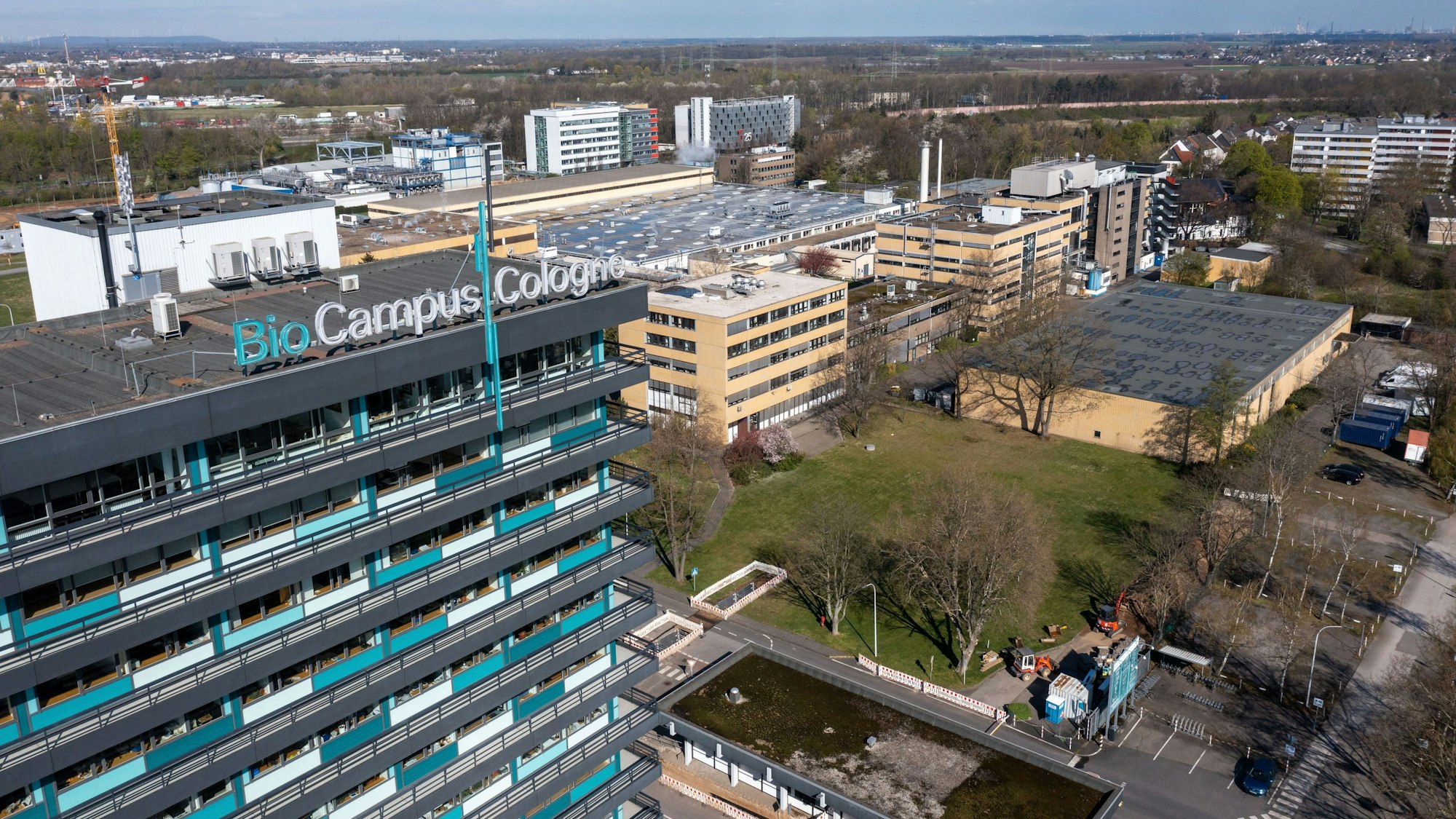 Der Biocampus Cologne in Köln-Bocklemünd in einer Luftaufnahme mit Drohne. Foto: Uwe Weiser