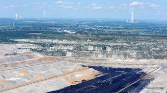 Die Luftaufnahme zeigt den Tagebau Hambach.