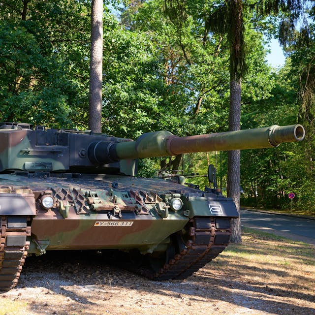 Ein Kampfpanzer der Bundeswehr vom Typ Leopard 2A4