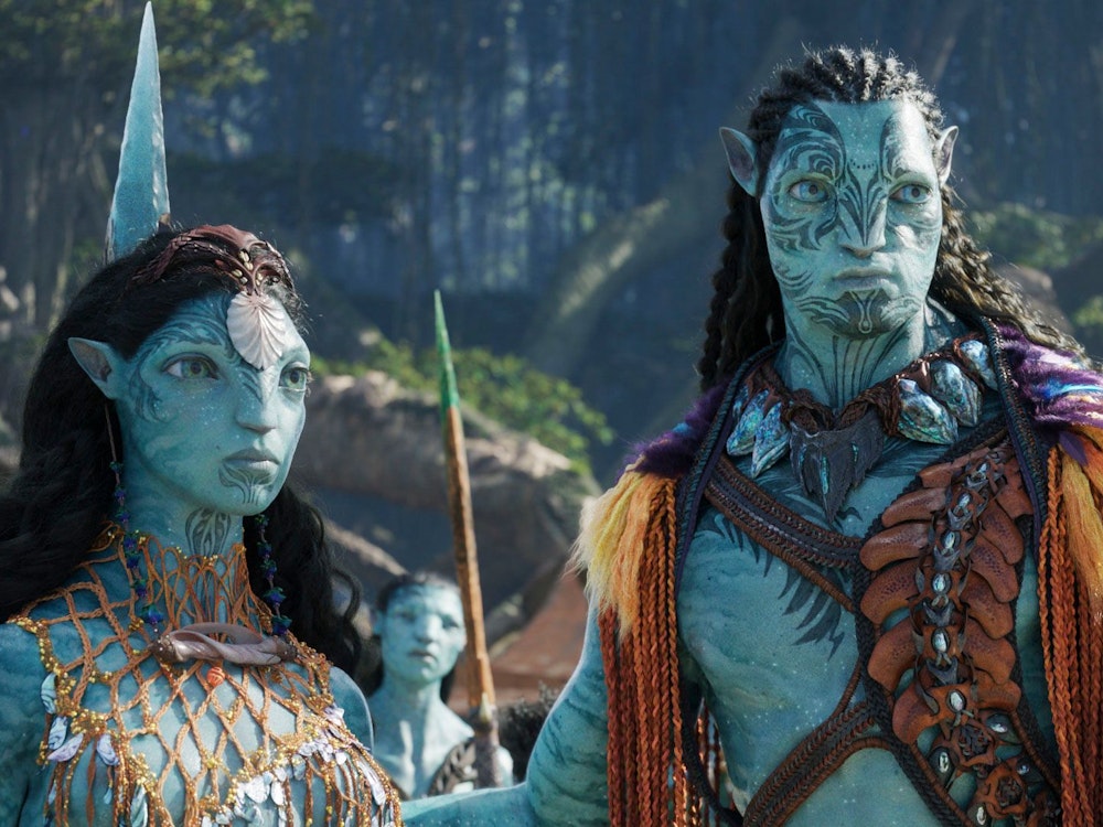 Ronal, Tonowari und der Metkayina-Clan in einer Szene von „Avatar – The Way of Water” von 2022. 2