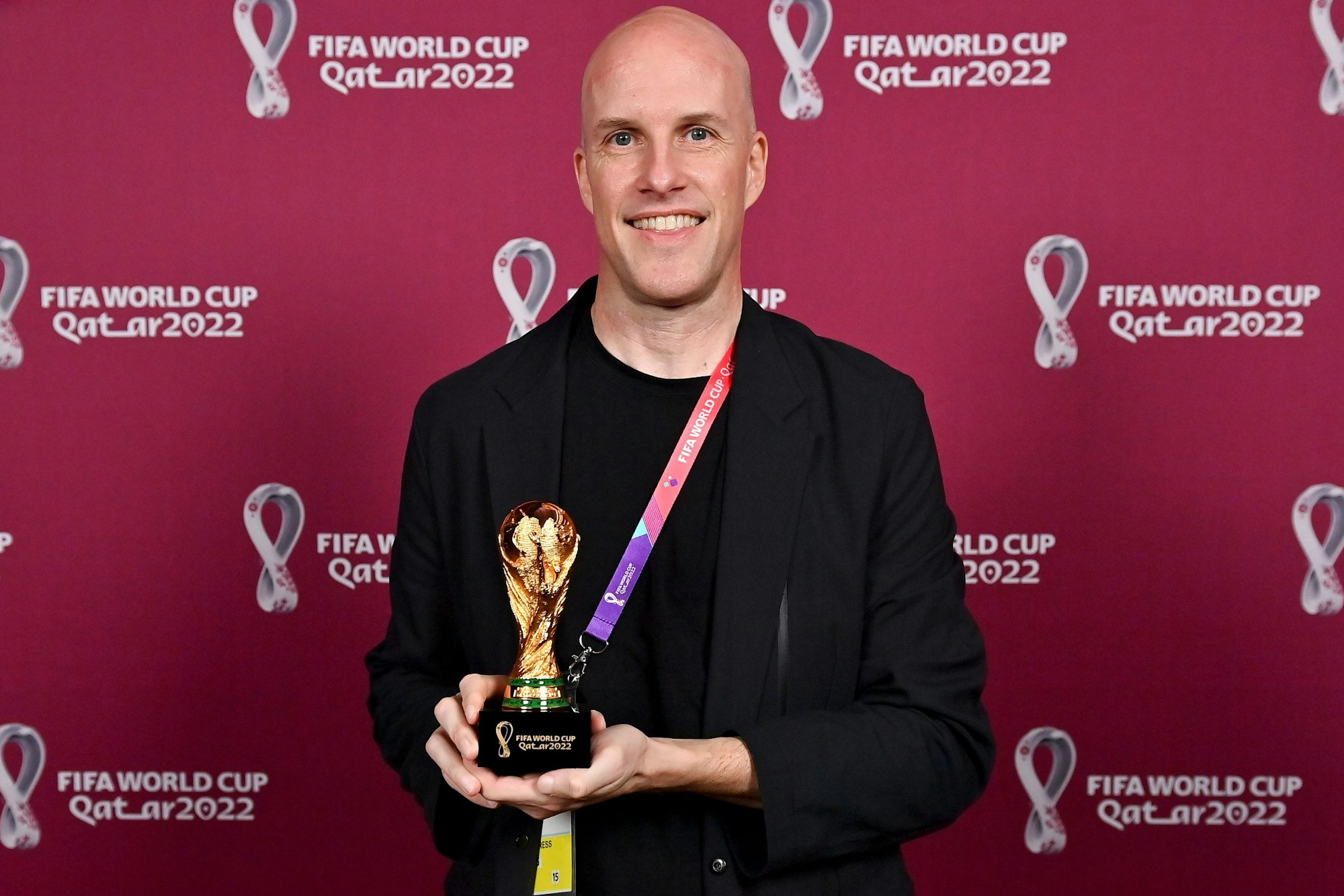 Journalist Grant Wahl bei einer Preisverleihung in Doha.