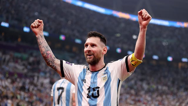 Lionel Messi jubelt beim WM-Halbfinale