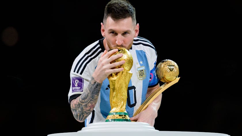Lionel Messi bei der Siegerehrung