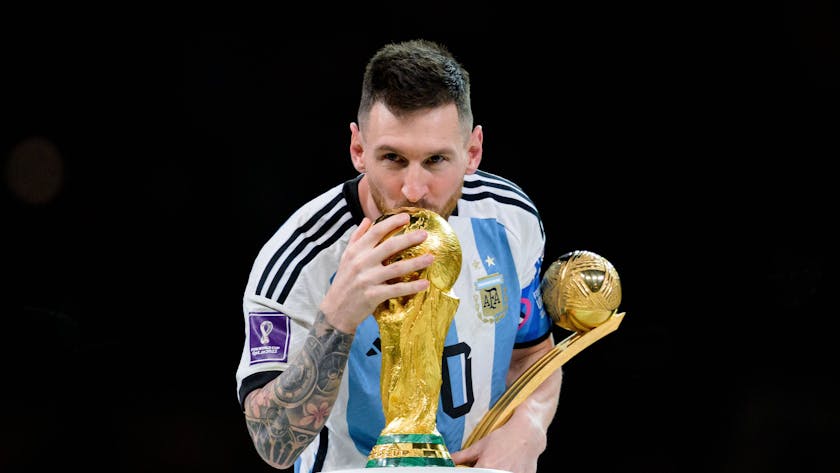 Lionel Messi bei der Siegerehrung