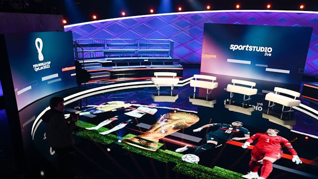 Das gemeinsame ARD-ZDF-WM-Studio für die Fußball-Weltmeisterschaft in Katar.