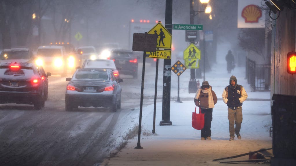 Blick auf eine Hauptstraße in Chicago (Illinois) am 22. Dezember: In der Stadt werden Temperaturen um die minus 40 Grad erwartet.