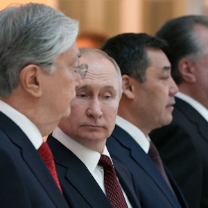 Russlands Präsident Wladimir Putin bei einem Treffen in St. Petersburg am 26. Dezember 2022.