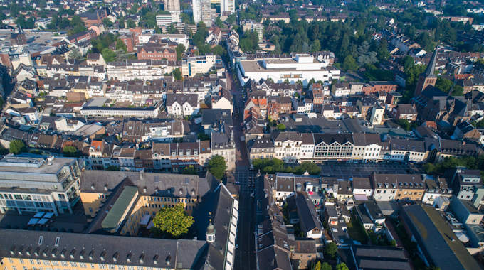 Die Stadt Brühl von oben.