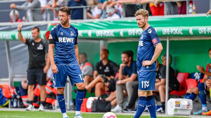 Mark Uth und Florian Kainz im Spiel gegen Regensburg.