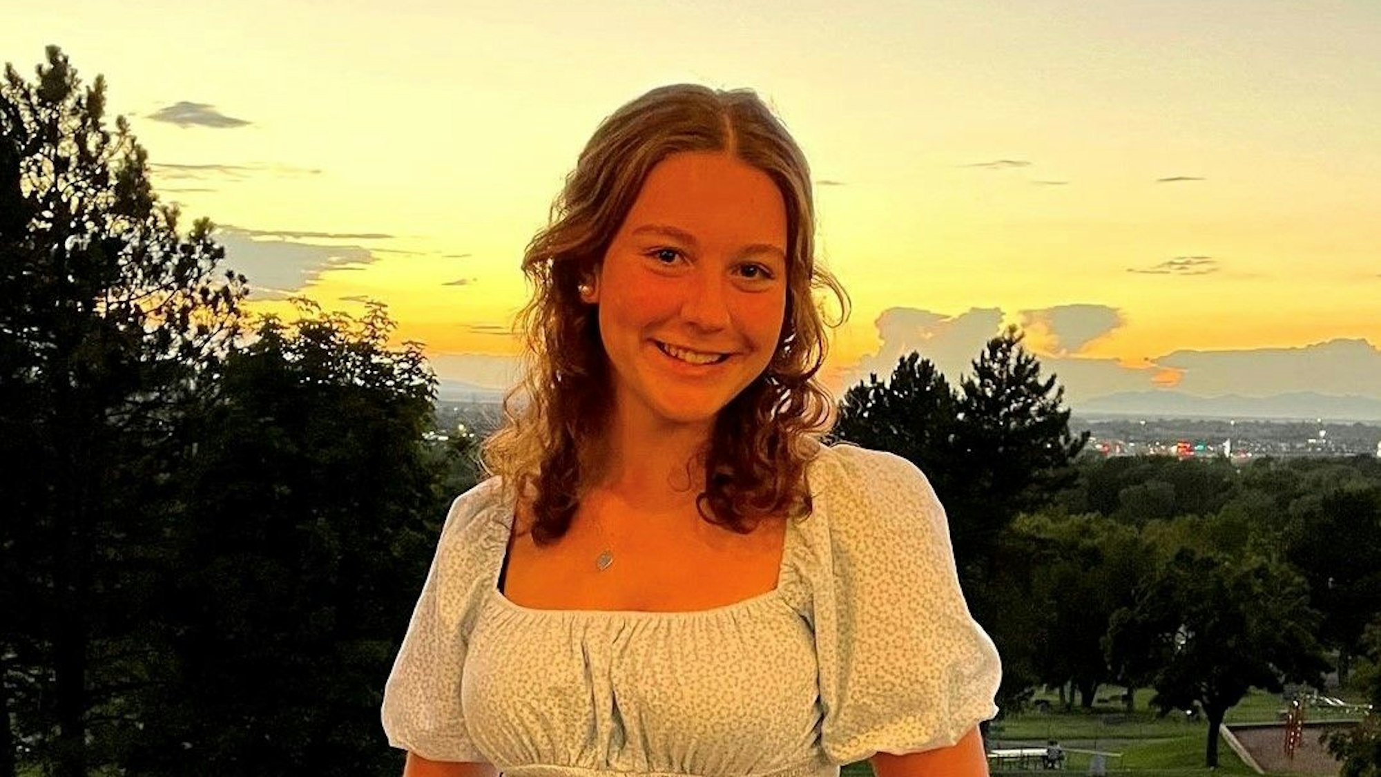 Charlotte Stüttgen in den USA - auf der Terrasse des Hauses, in dem sie ein Jahr lang zu Gast war.