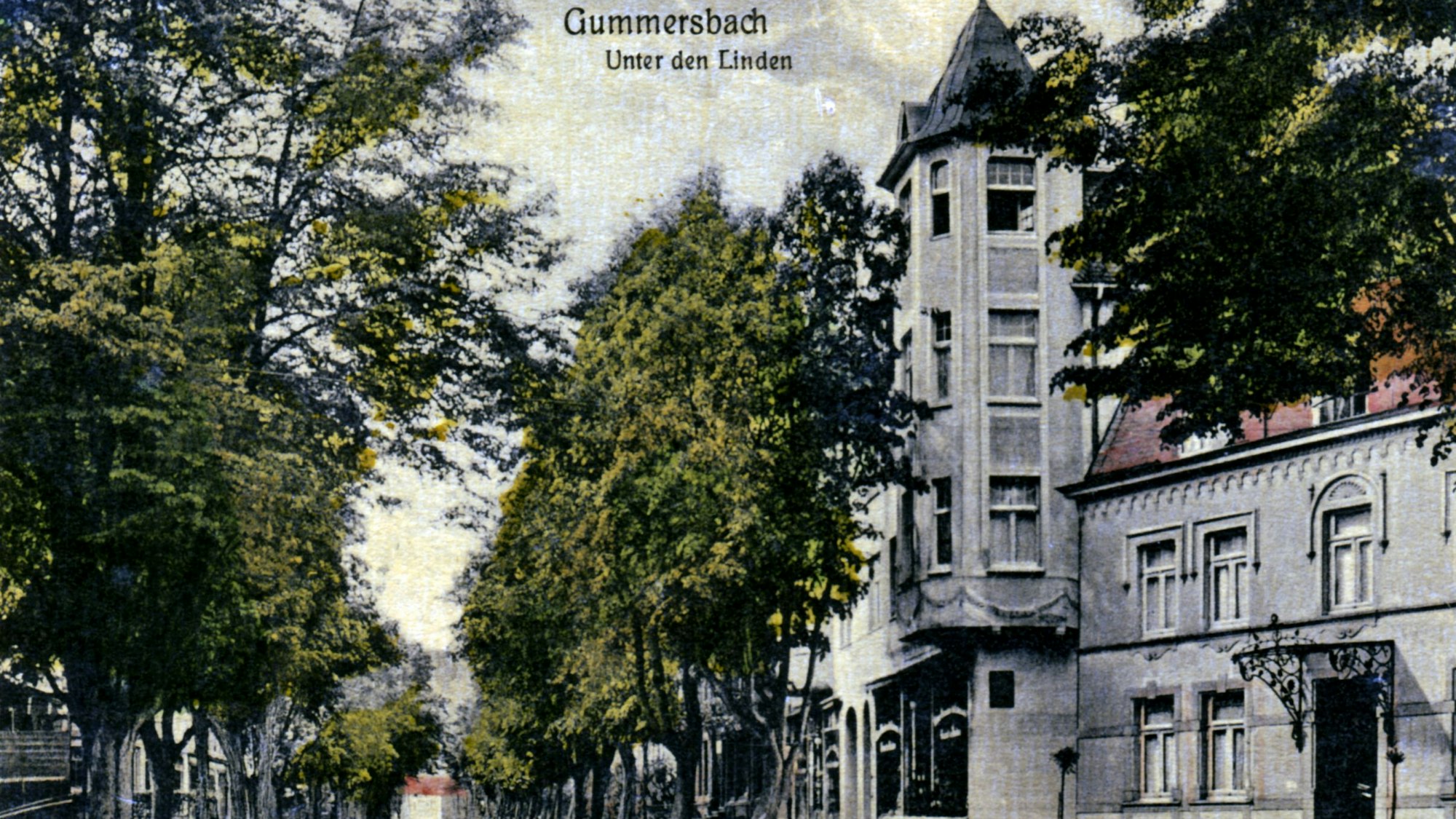 Alte Postkarte Gummersbach Unter den Linden