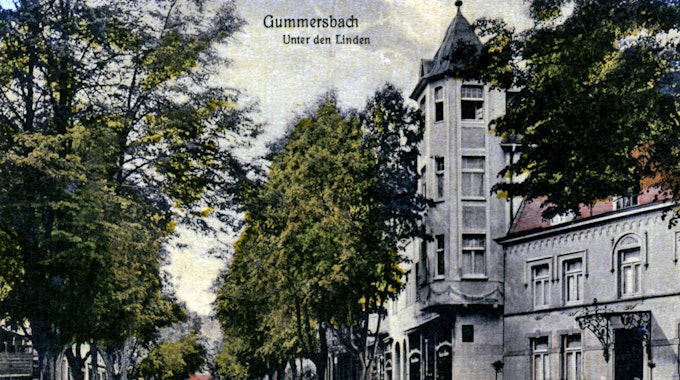 Alte Postkarte Gummersbach Unter den Linden