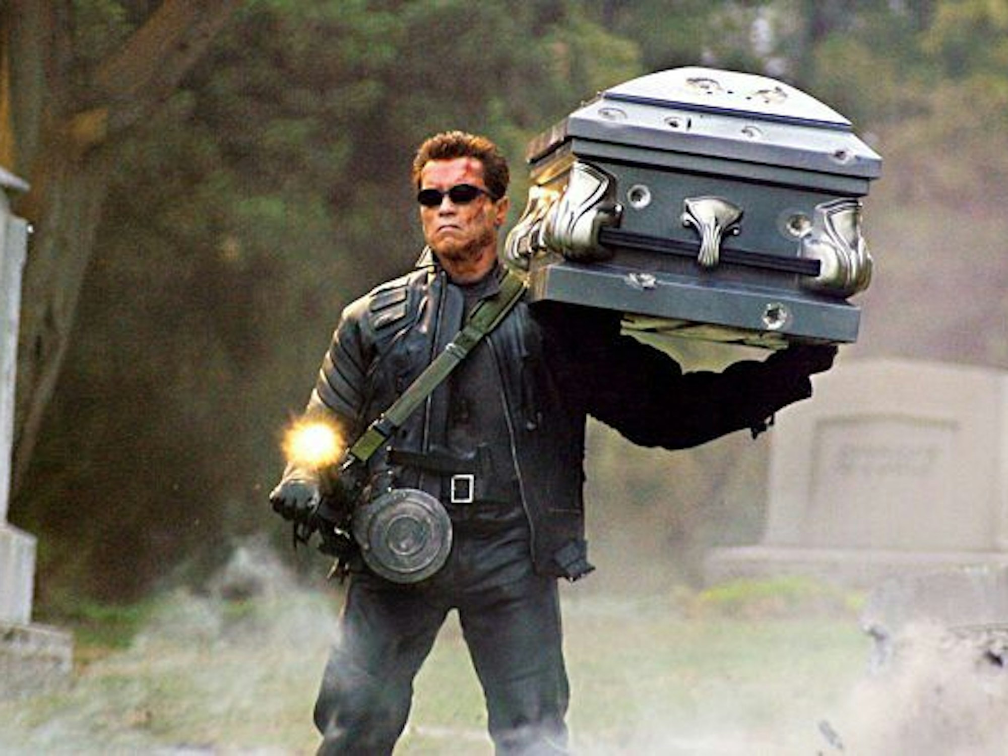 Arnold Schwarzenegger im Film „Terminator 3 - Rebellion der Maschinen“ im Jahr 2003.