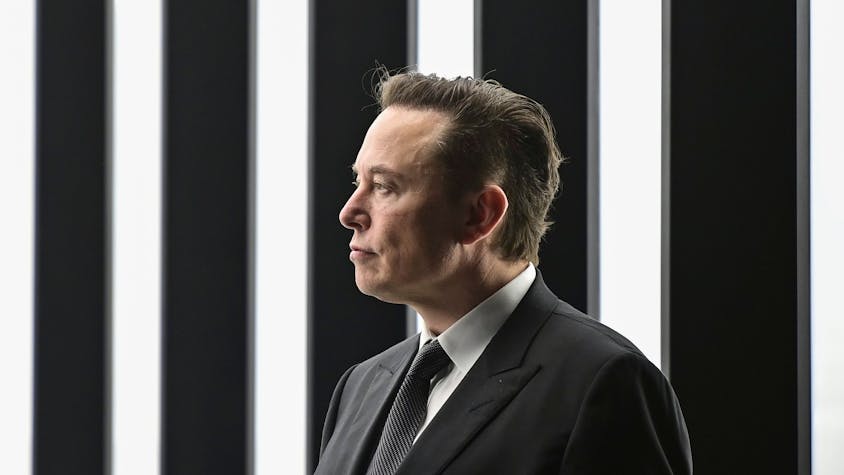 Tesla-CEO Elon Musk bei der Eröffnung der Tesla-Fabrik Berlin Brandenburg in Grünheide, Deutschland