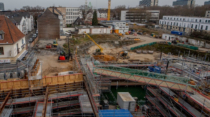 Die Baustelle am Waidmarkt im Februar 2021
