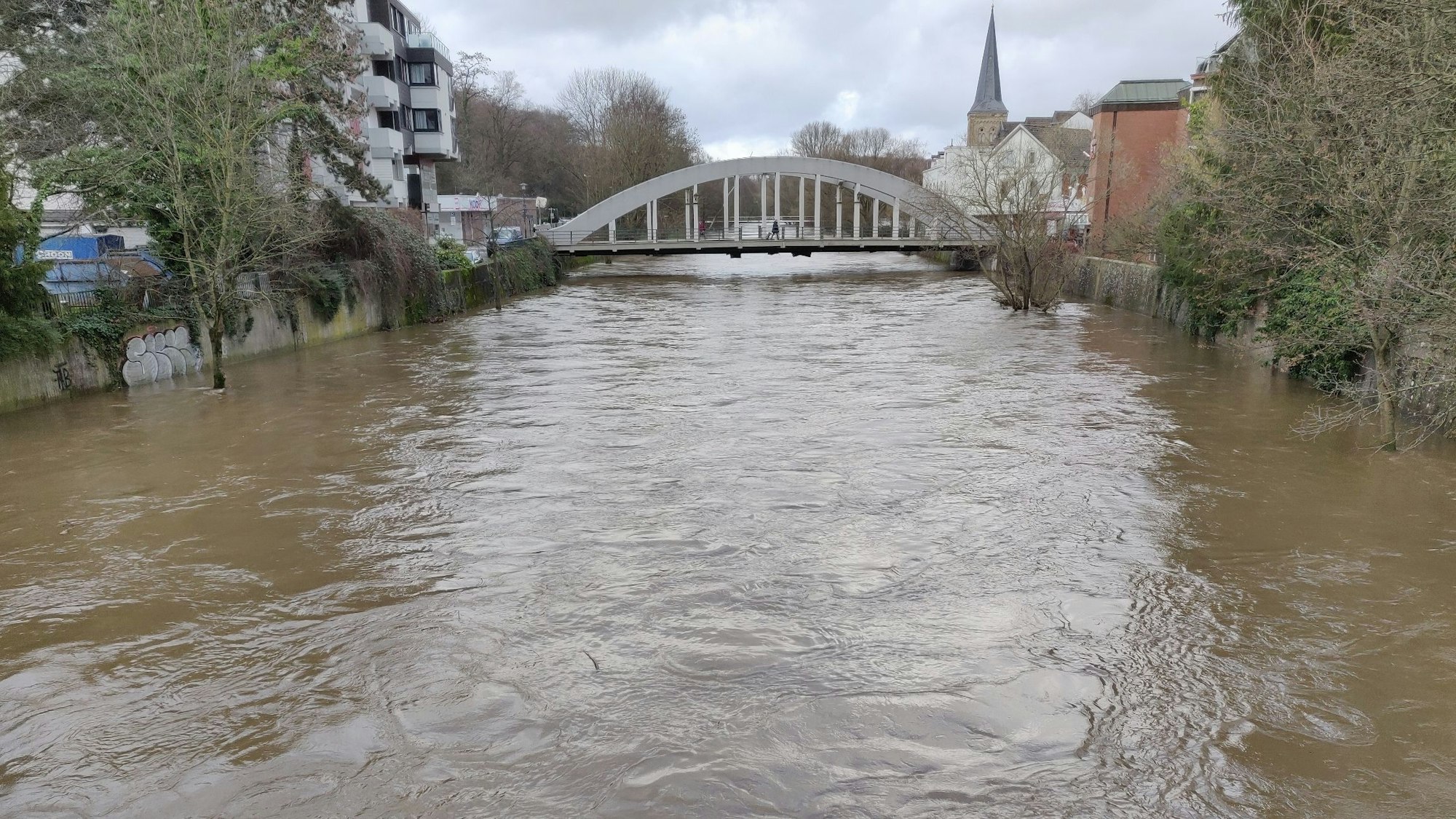 Hochwasser der Wupper in Leichlingen