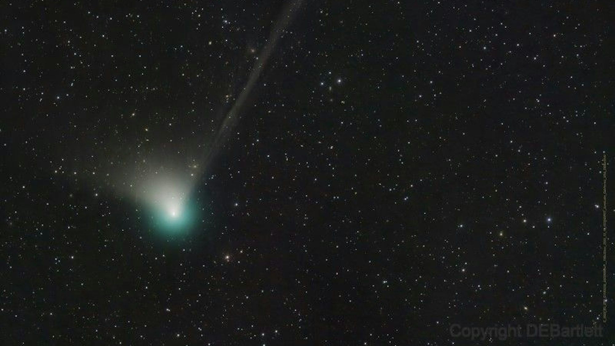 Der grüne Komet C/2022 E3 auf einer Aufnahme der NASA. Der Komet kommt der Erde Ende Januar so nah wie seit 50.000 Jahren nicht mehr.