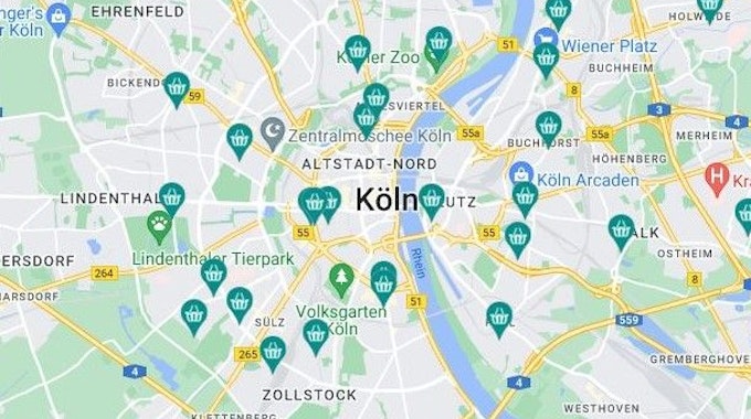 Kölner Wochenmärkte Google Maps Karte