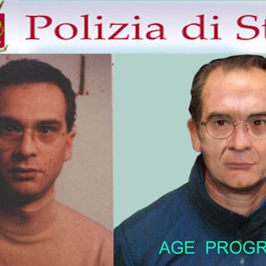 Ein damaliges Fahndungsfoto und ein Phantombild der italienischen Polizei auf Sizilien zeigt den seit 30 Jahren flüchtigen Cosa Nostra-Chef Matteo Denaro.