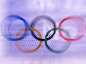 Die olympischen Ringe bei den Winterspielen in Peking 2022.