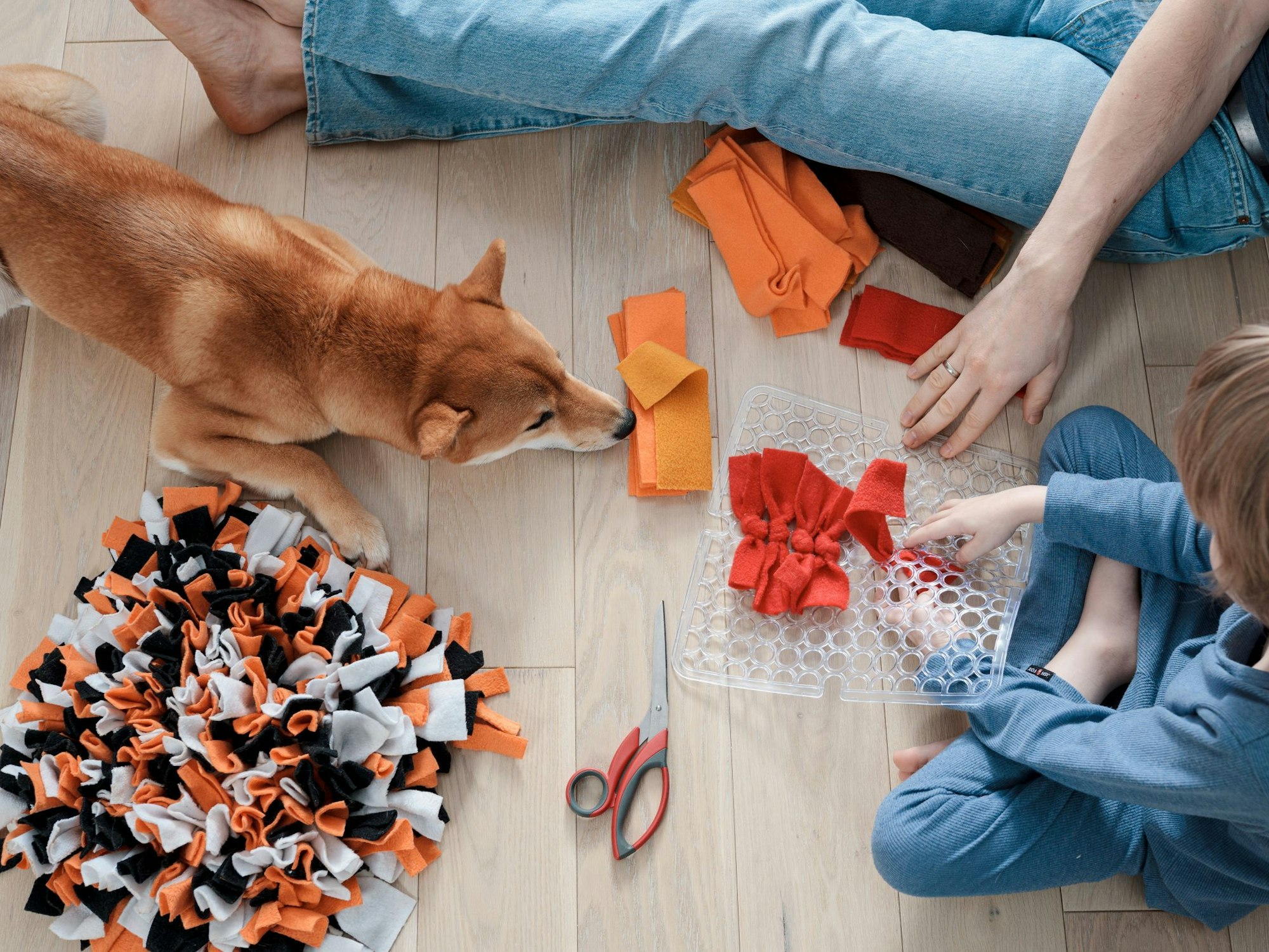 Hundespielzeug selber machen: Schnüffelteppich aus Fleece