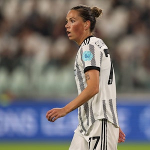 Sara Bjork Gunnarsdottir im Trikot von Juventus Turin.